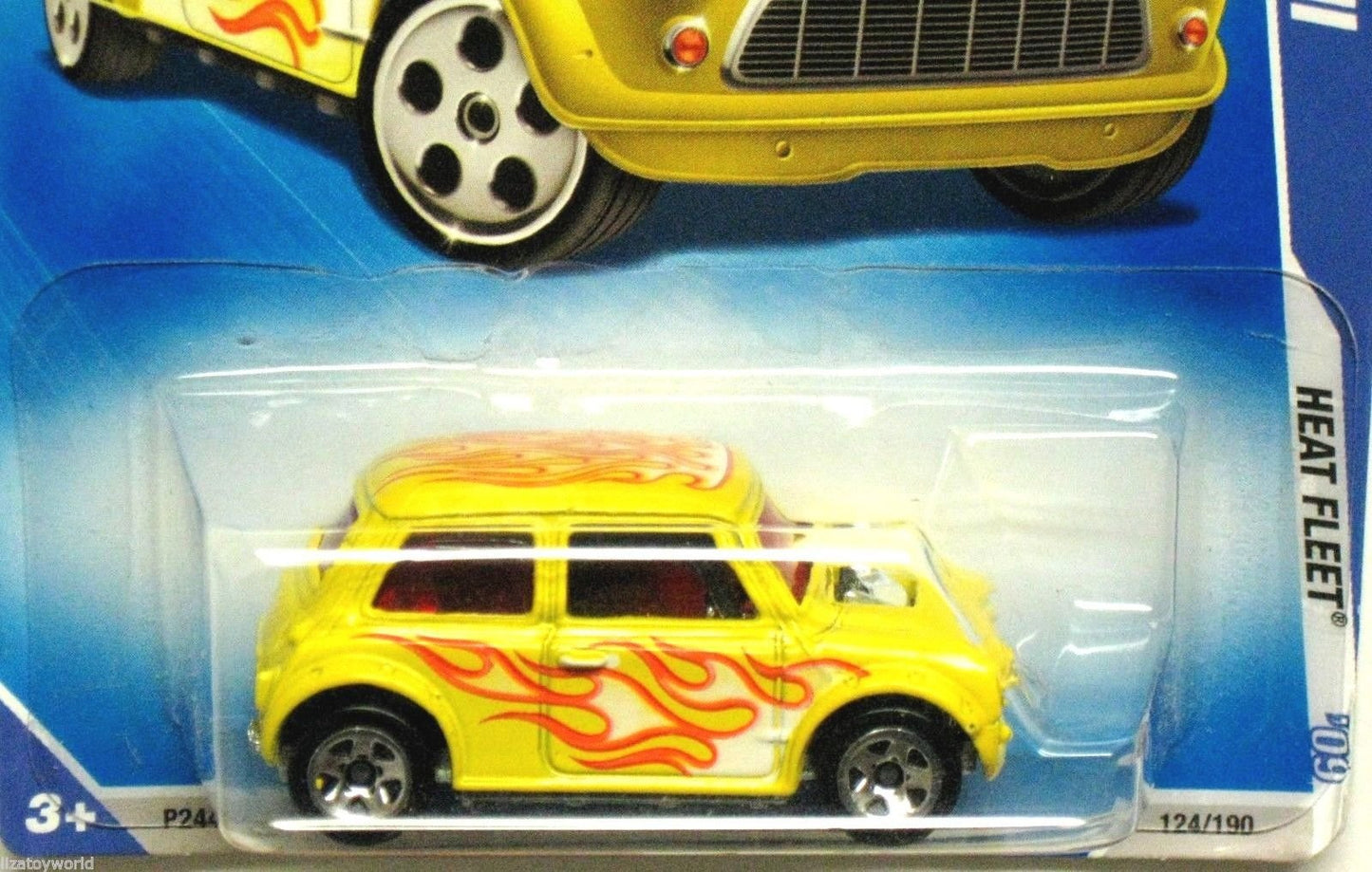 Hot Wheels 2009 Morris Mini Heat Fleet 124/190 YELLOW 1:64 Scale
