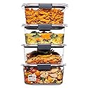 Rubbermaid Brilliance BPA Free Airtight Food Storage Containers with Lids, Set of 4 (4.7 Cup) Ideal for Lunch, Meal Prep, and Leftovers