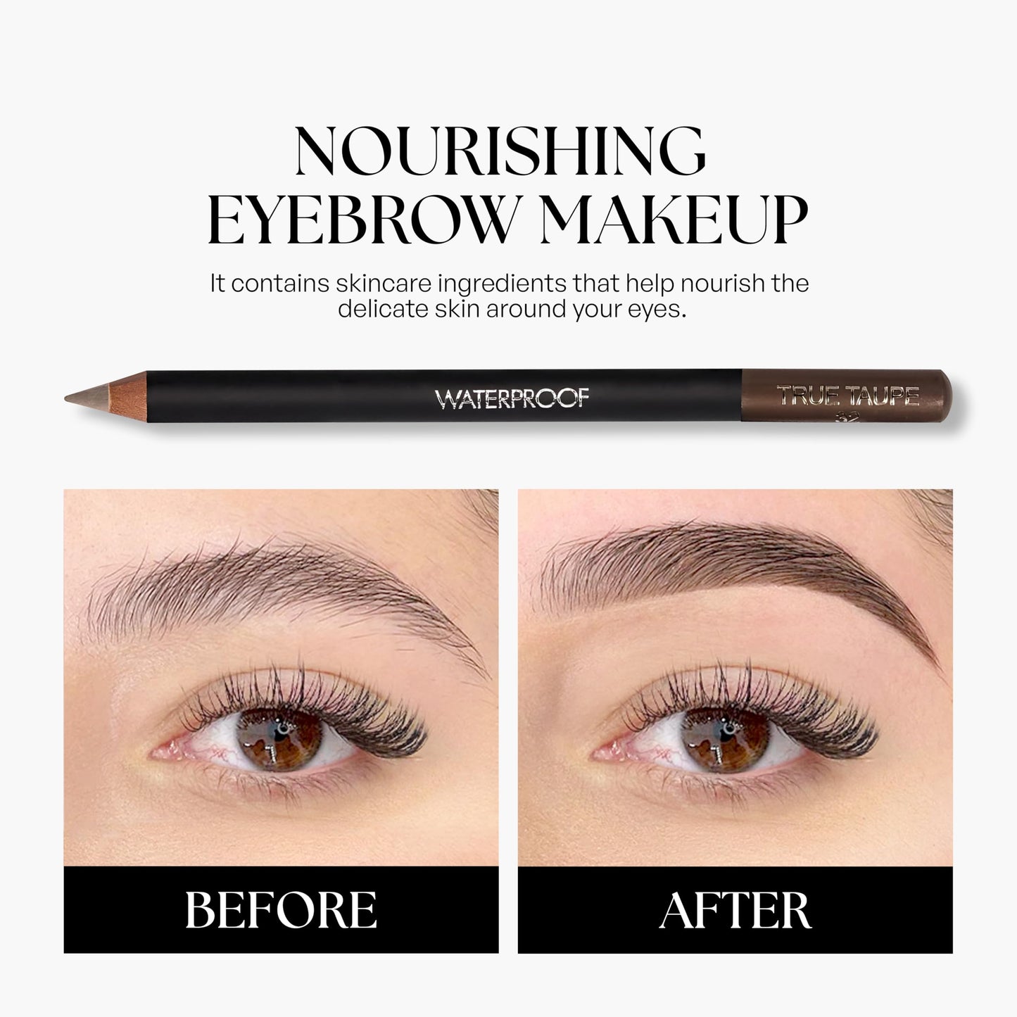Sorme Cosmetics Waterproof Eyebrow Pencil (True Taupe) | Natural Defining Brow Liner with Brush | Smudge-Proof & Waterproof Eyebrow Makeup |