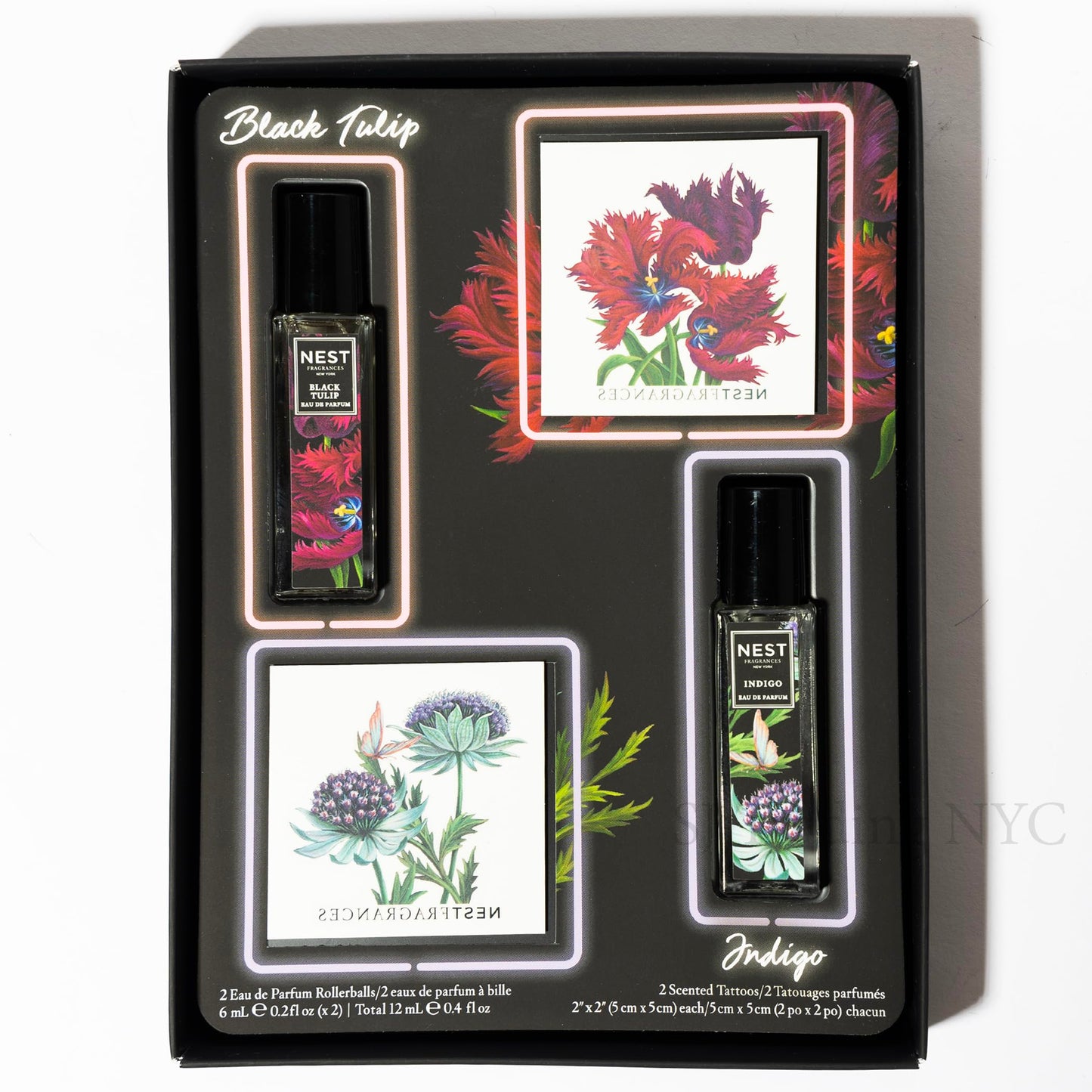 NEST Fragrances Black Tulip & Indigo 0.2 fl oz Scented tatoo set