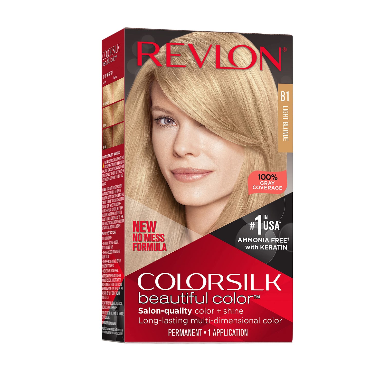 Revlon Colorsilk Beautiful Color Permanent Hair Color, Long-Lasting High-Definition Color, Shine & Silky Softness with 100% Gray Coverage, Ammonia