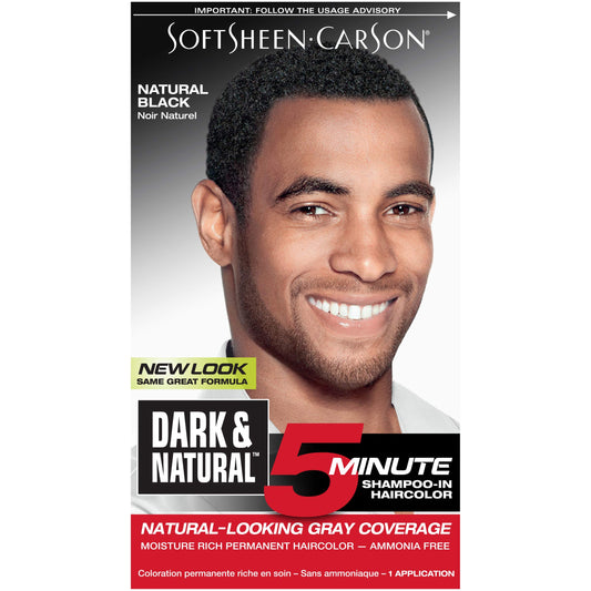 Hair Color for Men by SoftSheen Carson Dark and Natural, 5 Minutes, Natural Looking Gray Coverage for up to 6 weeks, Shampoo-in Permanent Hair Dye Beauty & Personal Care SoftSheen