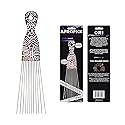 Afropick Metal Black Hair Pick for Natural Curly Long Thick Hair- Afro Pick Comb for Men, Women- African Artist Designs IMPROVED 2.0 (Ori)
