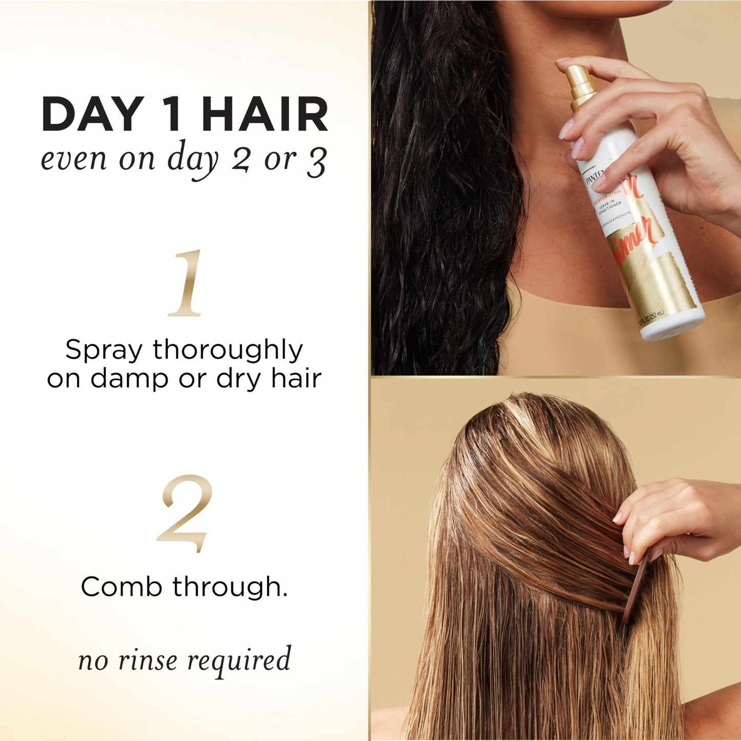 Pantene Conditioning Detangler Spray, Pro-V Repair & Protect, Nutrient Boost for Damaged Hair, Antioxidant Enriched, Leave-In Conditioner, Smooth