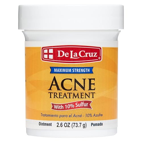 De La Cruz 10% Sulfur Ointment - Cystic Acne Treatment for Face and Body - Daily 10 Min Spot Treatment Mask - Safe and Effective Game Changing