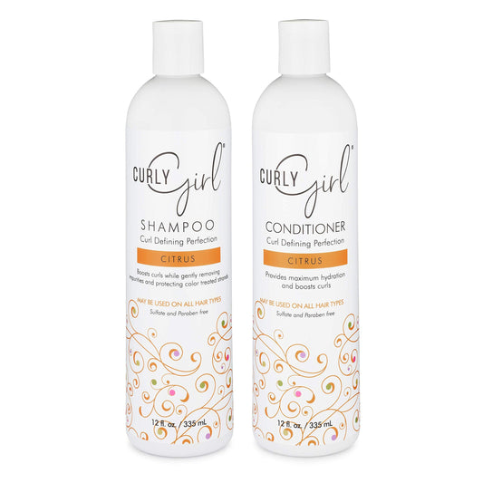 Curly Girl Curl Hair Shampoo Conditioner Set 12 oz Bottles Curly Girl Method Approved Curly Girls Hair Care Frizz Control Beauty & Personal Care Curly Girl
