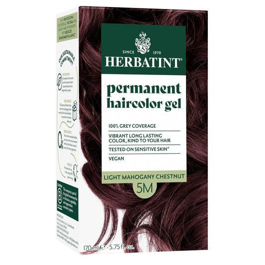 Herbatint Permanent Hair Dye For Women - 5M Light Mahogany Chestnut - For Up To 100% Gray Coverage of Resistant Gray Hair - Ammonia-Free, Alcohol-Free Beauty & Personal Care Herbatint