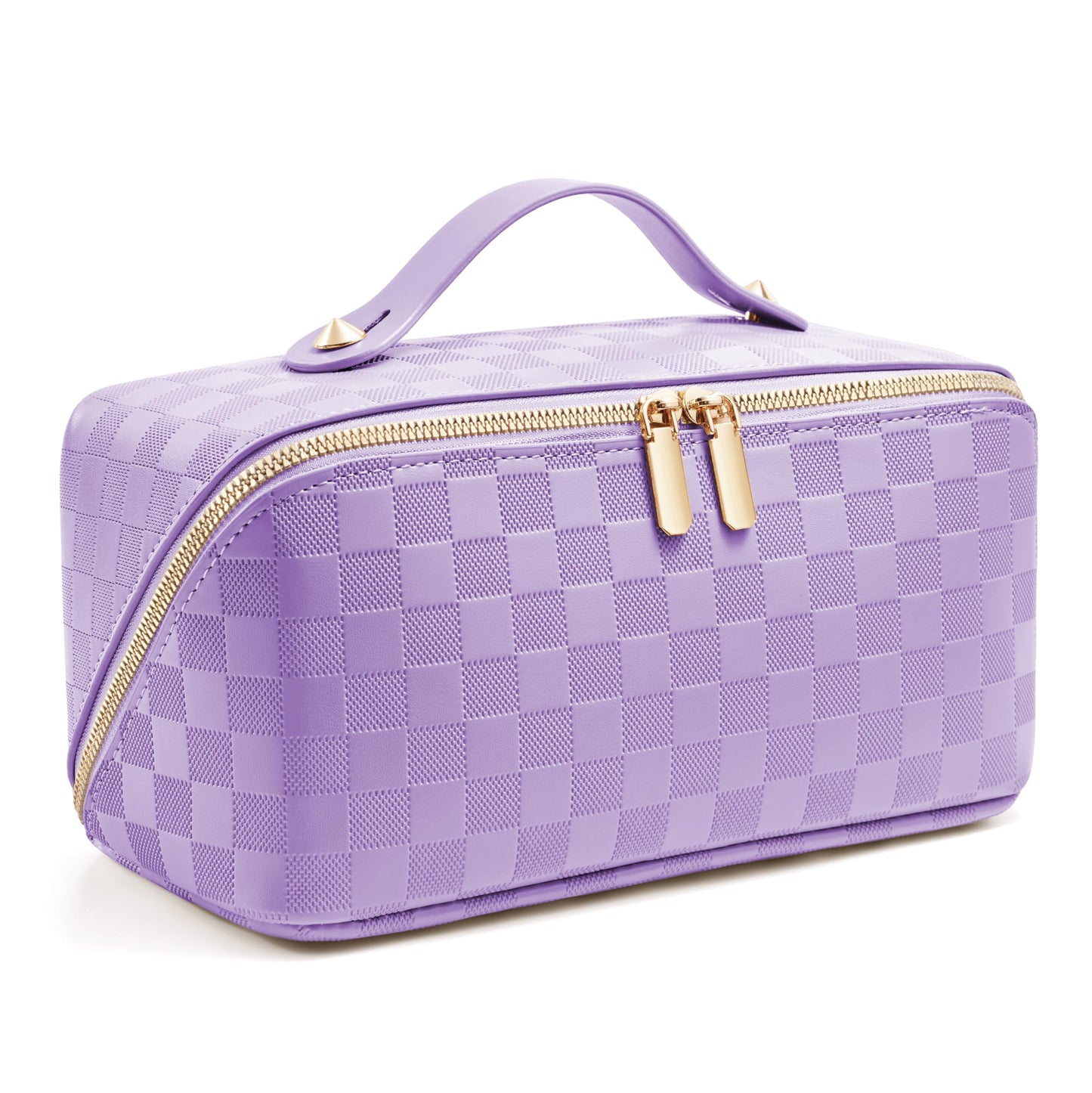 ALEXTINA Travel Makeup Bag, Vegan Leather Large Capacity Cosmetic Bags for Women,Waterproof Portable Pouch Open Flat Toiletry Bag Makeup Bag Organizer Beauty and Personal Care ALEXTINA Default Title