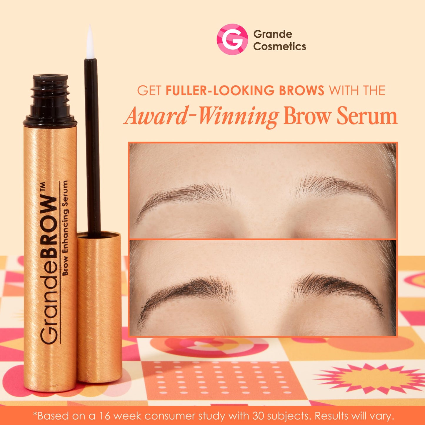 Grande Cosmetics GrandeBROW Brow Enhancing Serum for Fuller, Bolder, Looking Eyebrows - Brow Serum With Vitamins, Peptides, Antioxidants, Amino Acids Beauty and Personal Care Grande Cosmetics