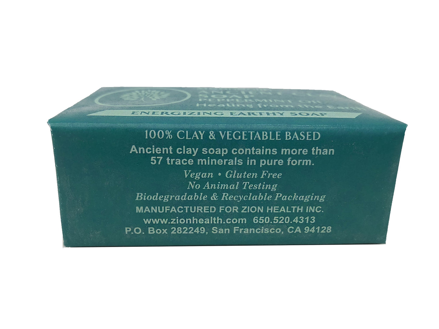 Zion Health Ancient Clay Soap Peppermint Oil 6 oz, 170g