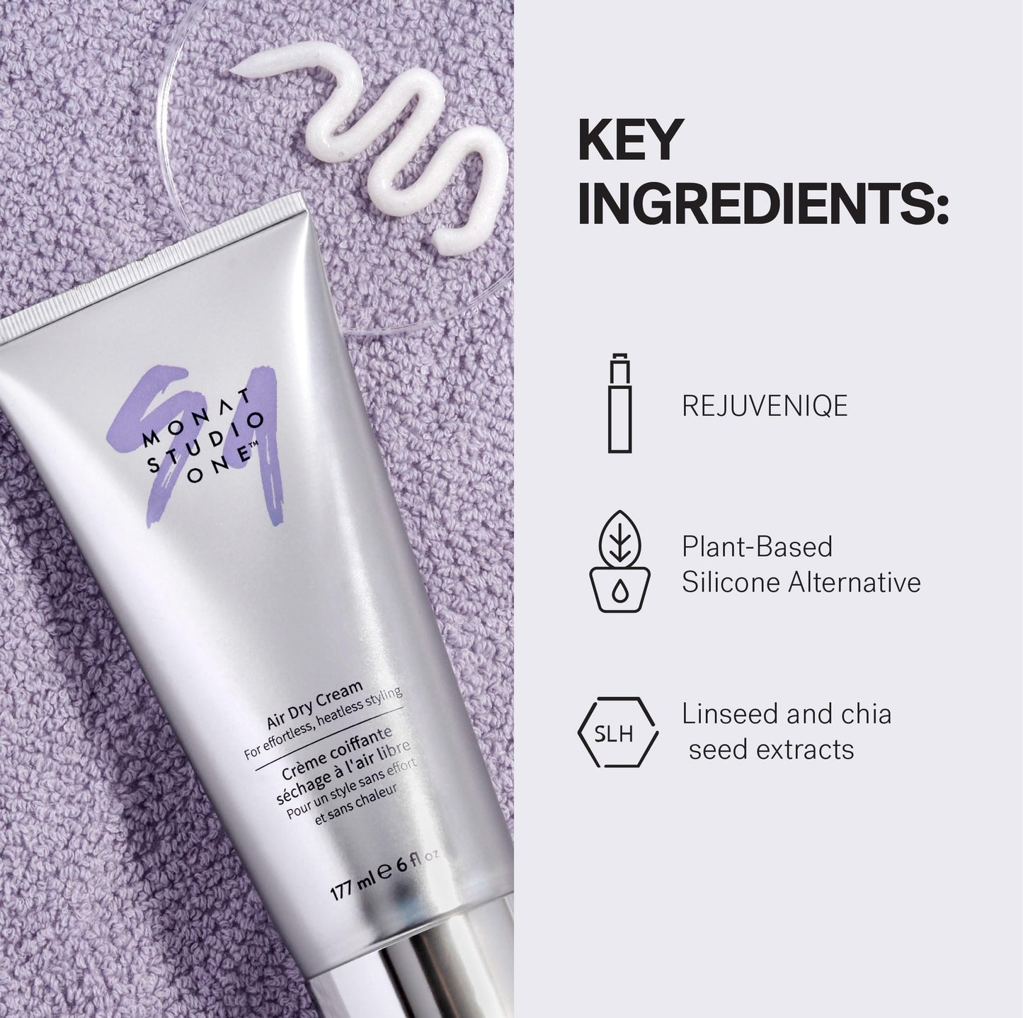 MONAT STUDIO ONE™ Air Dry Cream - Soft, Hair Styling Cream for touchable hold and Humidity Protection. Hair Frizz Control for All-Hair Types and no Beauty & Personal Care MONAT