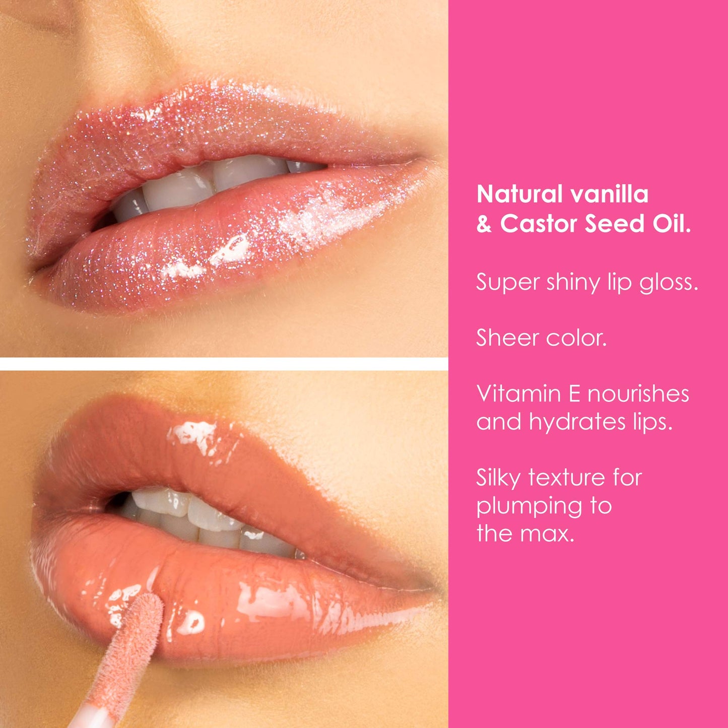Winky Lux Birthday Cake Glossy Boss Lip Gloss - Non Sticky Lip Gloss, Clear Lip Oil & Lip Lacquer, Hydrating & Nourishing Lip Care, Soft Vanilla Scent