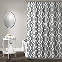 Lush Decor 16T002814 Connor Geo Shower Curtain, 72" x 72", Gray