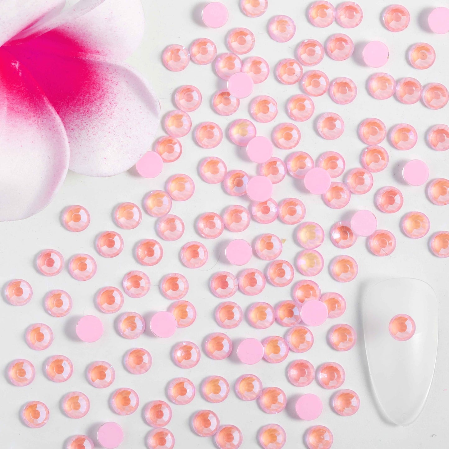 Beadsland 1440pcs Flat Back Crystal Rhinestones Round Gems for Nail Art and Craft Glue Fix, Luminous Pink, SS20,4.6-4.8mm Beauty and Personal Care BEADSLAND