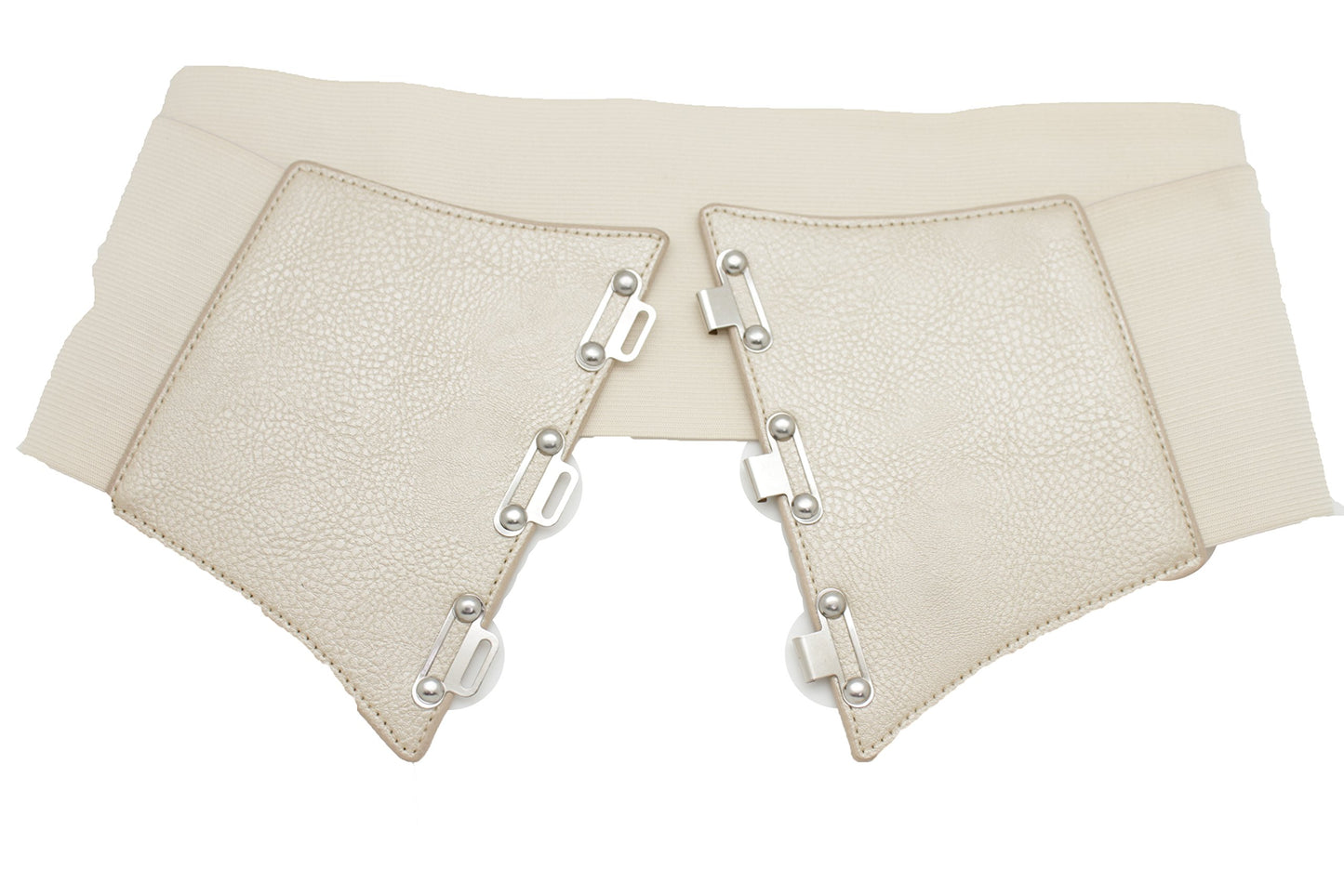 Trendy Fashion Jewelry TFJ Women Wide Elastic Corset Belt High Waist Elastic Plus Size L XL XXL Champagne Beige