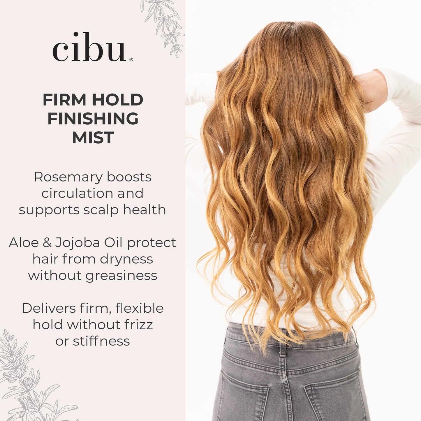 CIBU Firm Hold Finishing Mist - Lightweight Finishing Hair Spray - Long-Lasting Firm Hold Hair Spray with Rosemary Extract, Aloe Leaf Extract