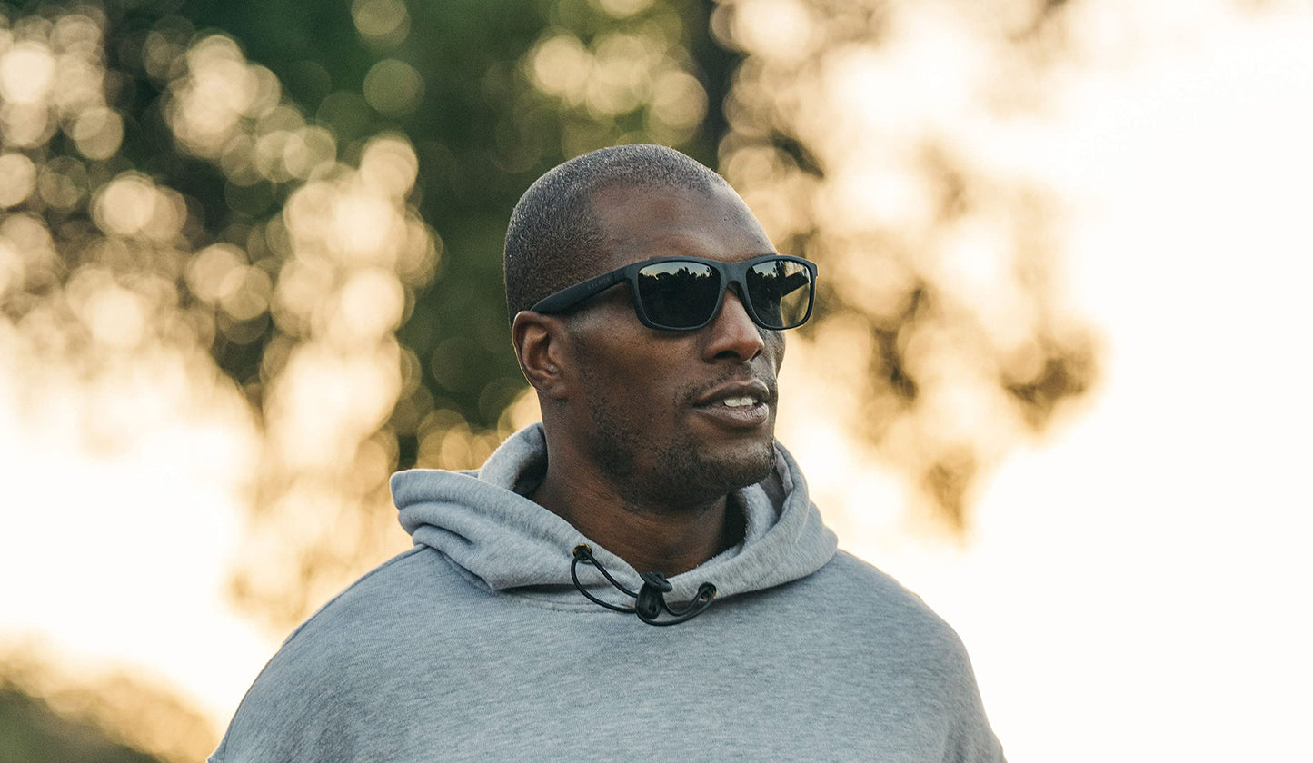 Kaenon Unisex Rockaway Square Polarized Sunglasses - Matte Black Frame | Grey 12% Lens