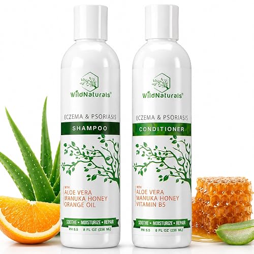 Eczema Psoriasis Shampoo & Conditioner Set for Men & Women - Anti Dandruff Shampoo for Dry Scalp & Hair - Seborrheic Dermatitis for Itchy Scalp
