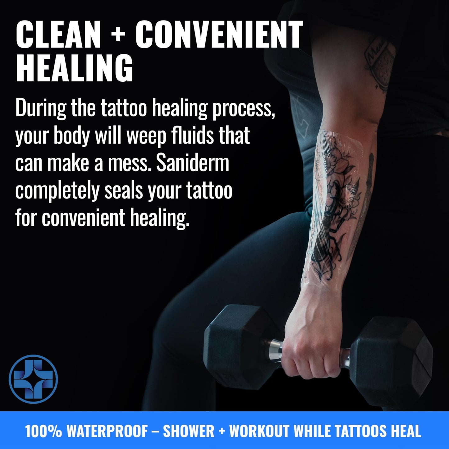 Saniderm Tattoo Aftercare Bandage 3 Sheets (Medium Pack, 6 in x 8 in) - Convenient, Faster Tattoo Healing and Protection - Sterile, Waterproof, Beauty and Personal Care Saniderm