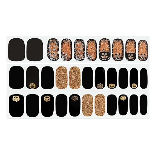 Dashing Diva Gloss Halloween Nail Strips - Twisted Nightmare | UV Free, Long Lasting, Cute Halloween Gel Nail Stickers | Contains 32 Nail Wraps, 1 Beauty & Personal Care Dashing Diva