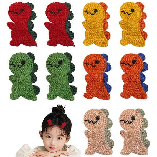 10 Piece Dinosaur Snap Hair Clips, Cute Barrettes and Cartoon Hairpins for Women, Girls, Toddlers, and Kids
