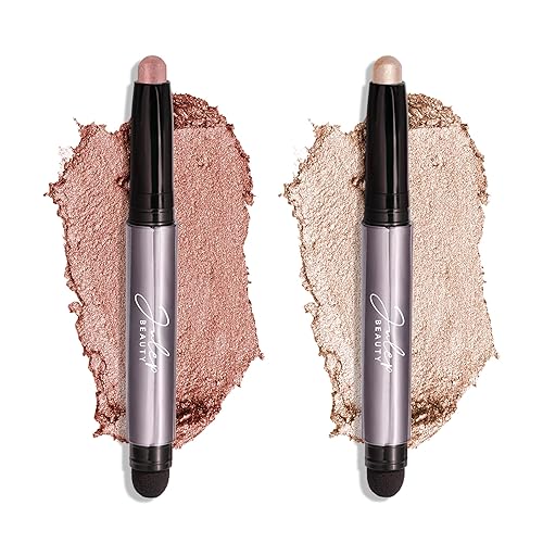 Julep Eyeshadow 101 Crème-to-Powder Waterproof Shadow Stick Duo - Long-Lasting, Crease-Proof, Easy Appy with Built-in Smudger - Pearl & Rose Shimmer