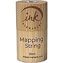 Ink Permanent [Large 50 Meters - 165 Feet] Premium White Bamboo Pre-Inked Mapping String Fine Thread Pre-Inked Microblading String for Brow Mapping…