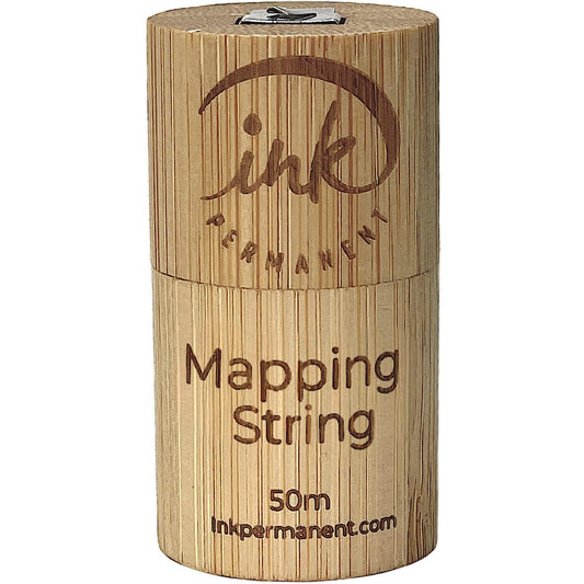 Ink Permanent [Large 50 Meters - 165 Feet] Premium White Bamboo Pre-Inked Mapping String Fine Thread Pre-Inked Microblading String for Brow Mapping…