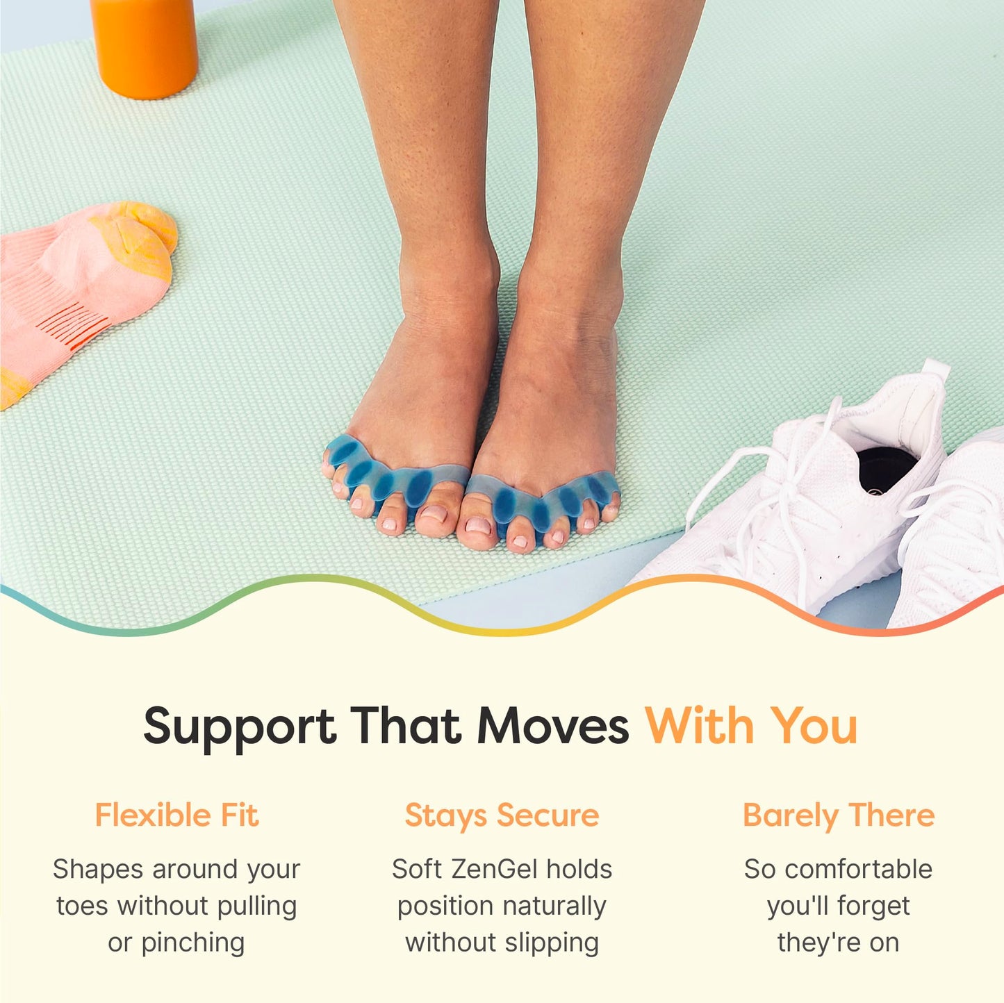 ZenToes Silicone Toe Spacers and Separators for Correct Toe Alignment, Bunion Relief, Hammertoe Straightener, Gel Orthopedic Corrector - 2 Pairs Beauty & Personal Care ZenToes