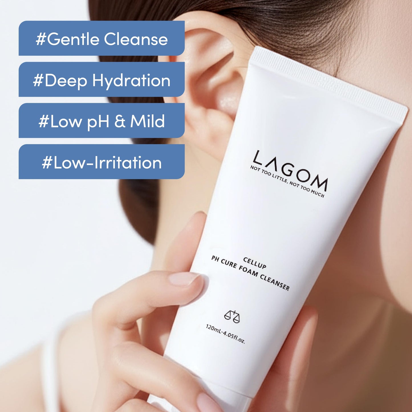 LAGOM Cellup pH Cure Foam Cleanser | Low pH, Skin Barrier Protection, Natural Deep Face Cleansing, K-Skincare, Mild, 5.5 Subacid for Sensitive Skin