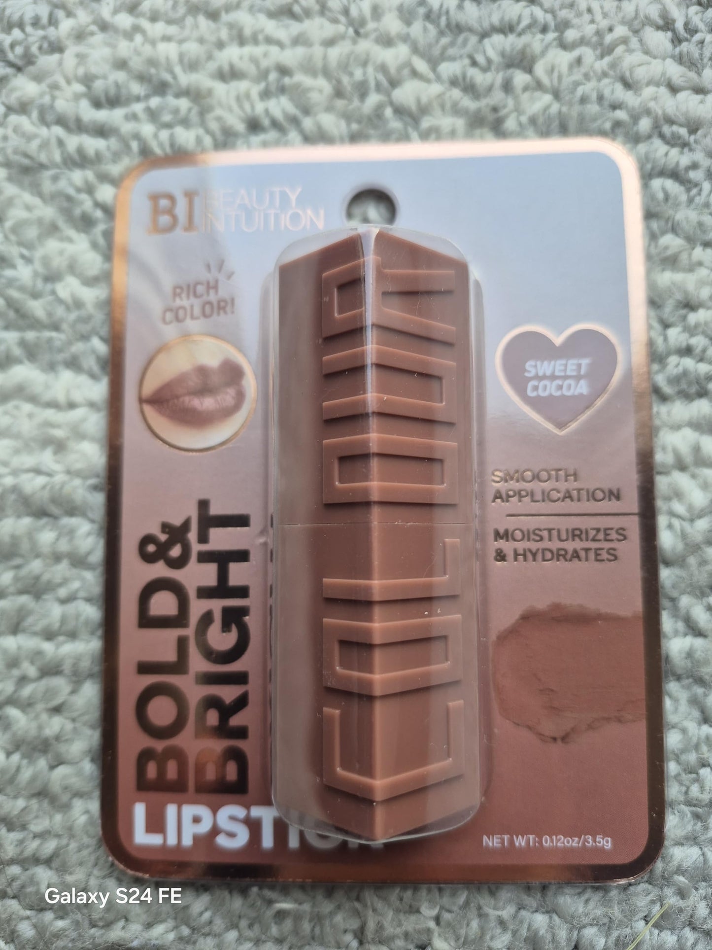 Beauty Intuition Bold & Bright Lipstick, Sweet Cocoa, Smooth Application, Moisturizes & Hydrates, 0.12 oz