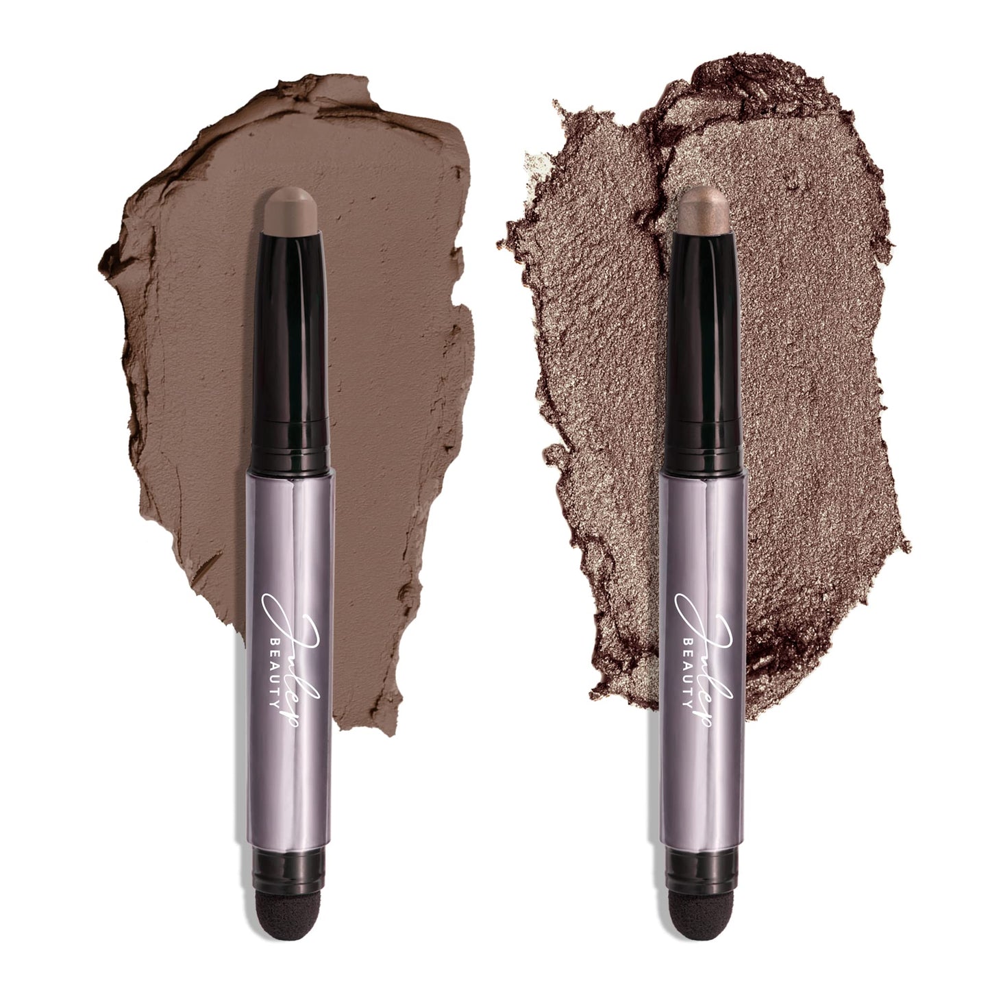 Julep Eyeshadow 101 Crème-to-Powder Waterproof Eyeshadow Stick Duo - Long-Lasting, Crease-Proof, Easy Apply with Built-in Smudger -Taupe Shimmer