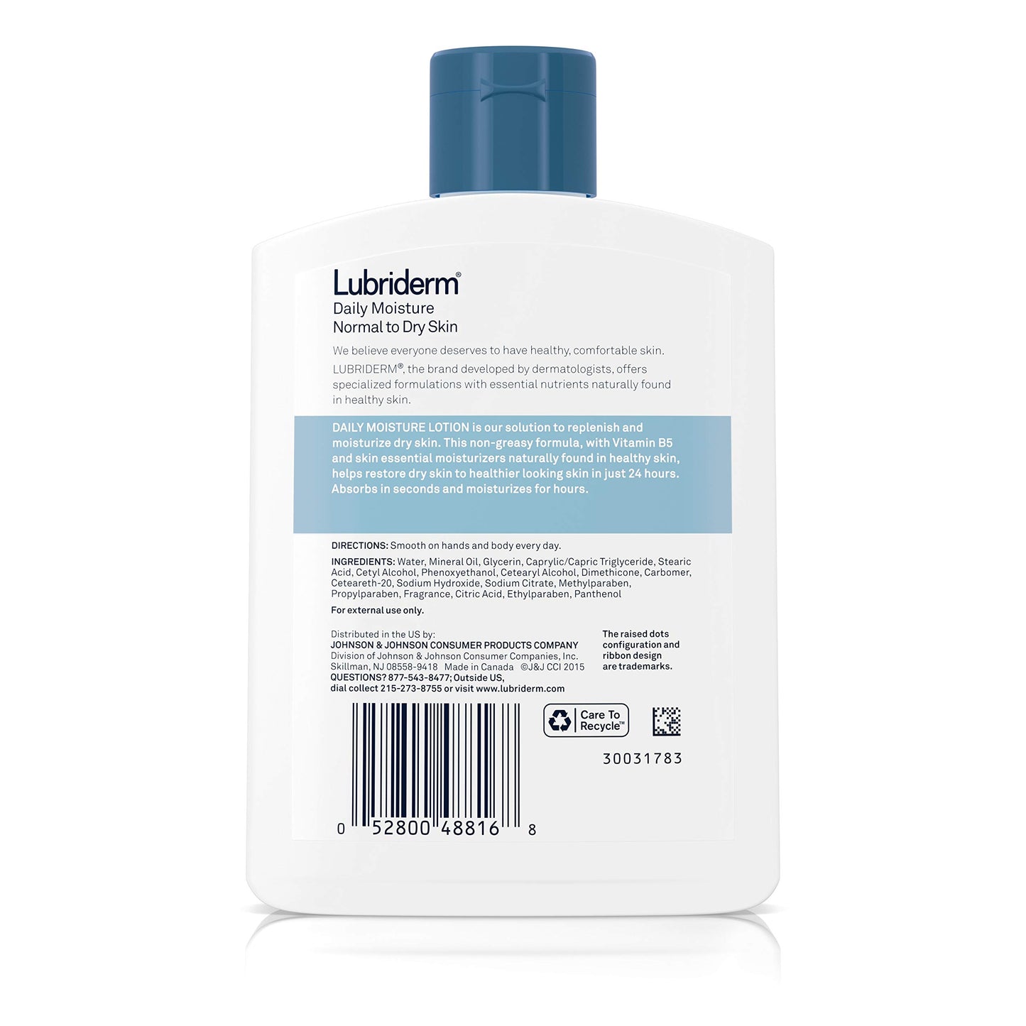 Lubriderm Daily Moisture Hydrating Body and Hand Lotion with Vitamin B5, Non-Greasy, 6 fl. oz