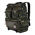 Carhartt 40L Nylon Roll Top Backpack, Heavy-Duty Water-Resistant Material W/ 17" Laptop Sleeve, Blind Fatigue Camo
