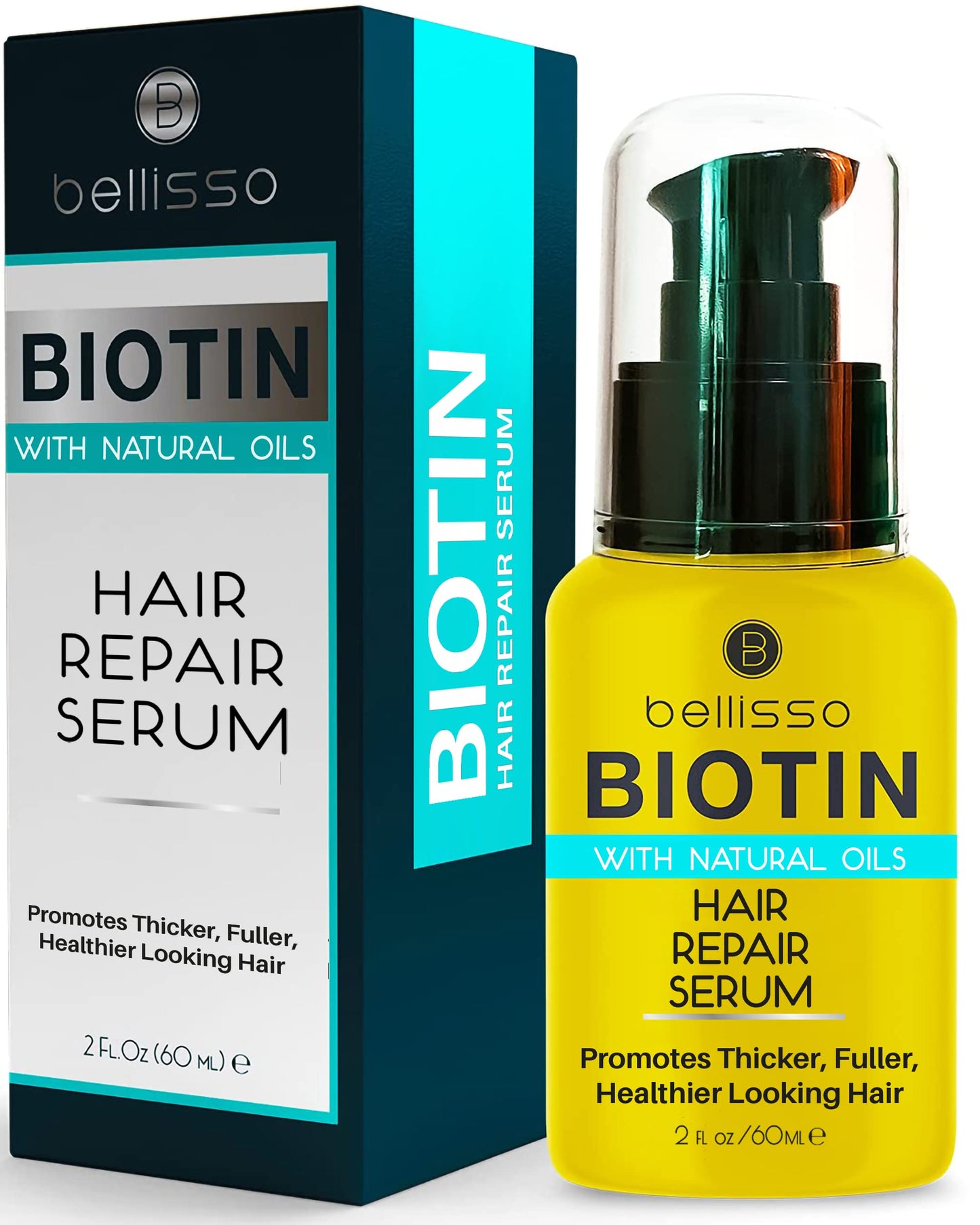 Biotin Hair Thickening Serum for Men and Women - Intense Strengthening Treatment Product with Natural Botanical Oil Blend to Help Boost Thin Hair Beauty and Personal Care BELLISSO