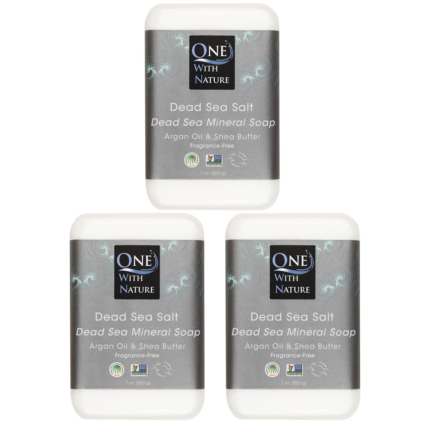 DEAD SEA Salt SOAP 3 PK - Shea Butter, Argan Oil, Magnesium, Sulfur, Minerals. All Skin Types, Problem Skin. Acne Treatment, Eczema, Psoriasis