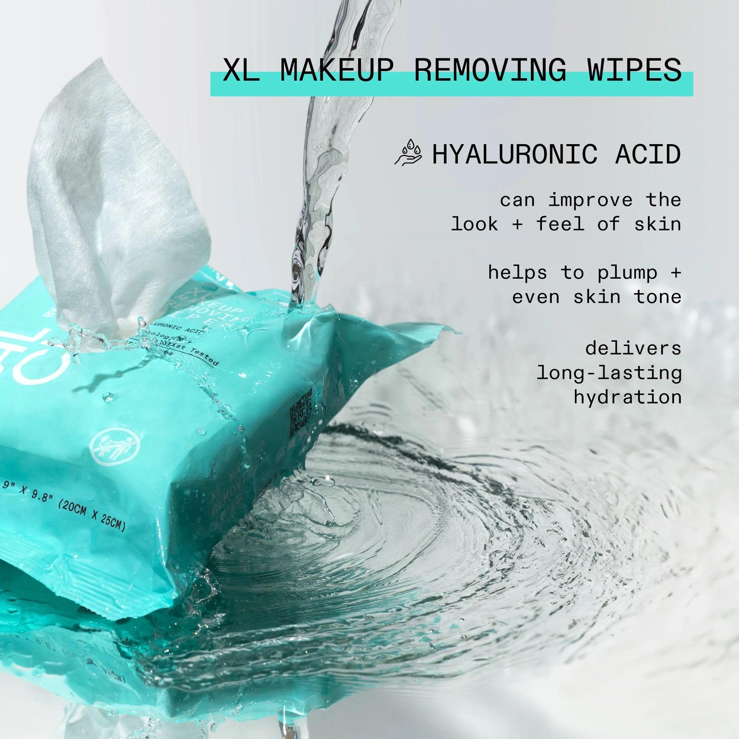 Real Techniques Real Clean XL Hydrating Facial Wipes, Infused With Hyaluronic Acid, Dual-Usage Cleansing Wipes Repair Skin & Gently Remove Makeup