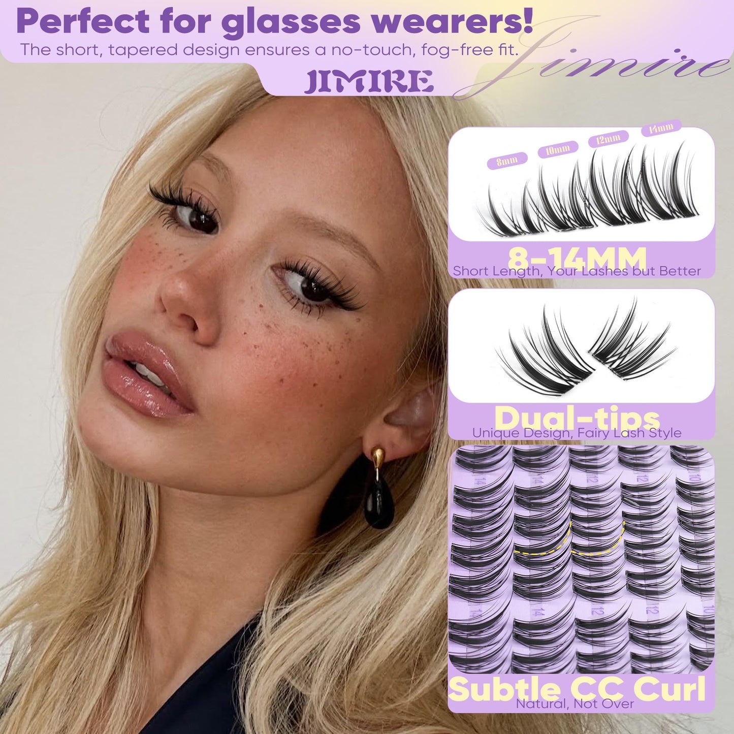 Wispy Lash Clusters Natural Look Bunny Lashes Clusters 8-10-12-14MM Manga Cluster Eyelash Extensions Short Eyelash Clusters Soft Pestañas Postizas Beauty and Personal Care JIMIRE