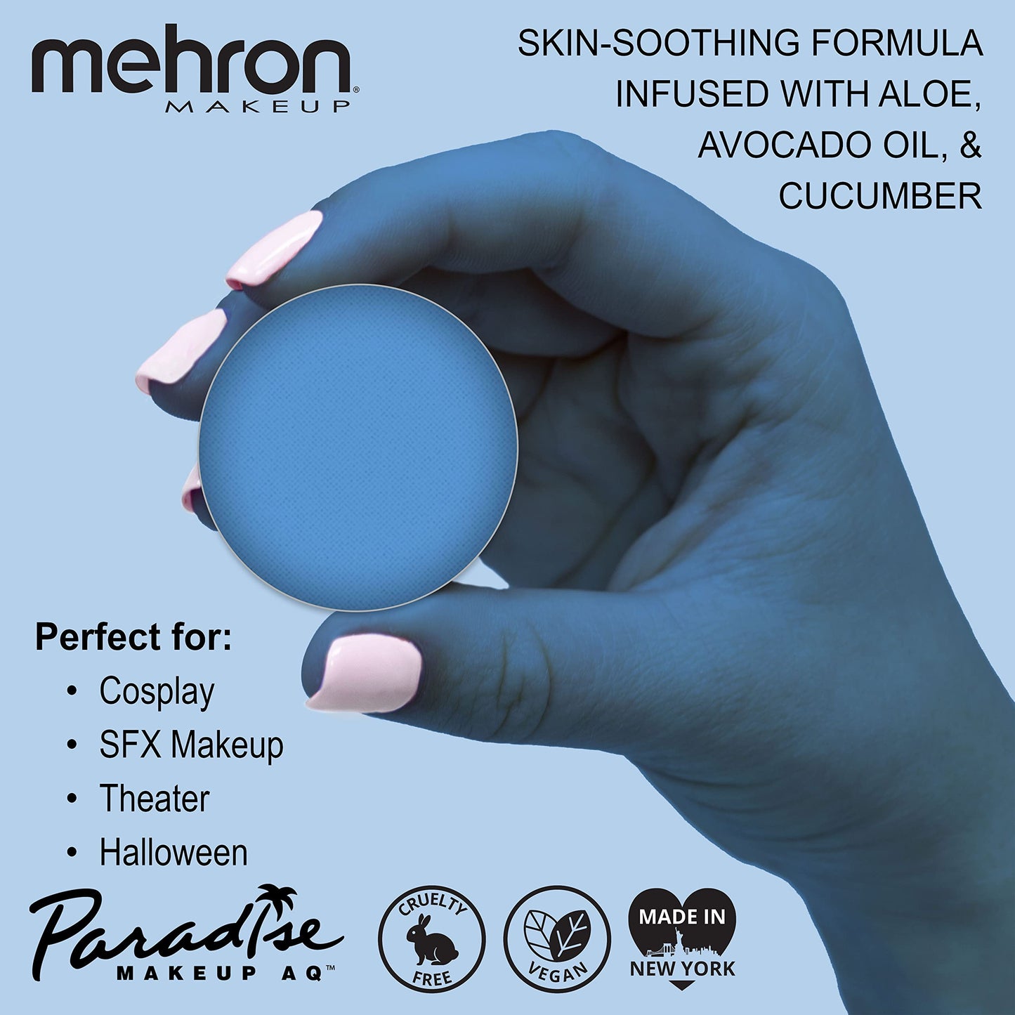 Mehron Makeup Paradise Makeup AQ Refill Size | Stage & Screen, Face & Body Painting, Beauty, Cosplay, and Halloween | Water Activated Face Paint, Body