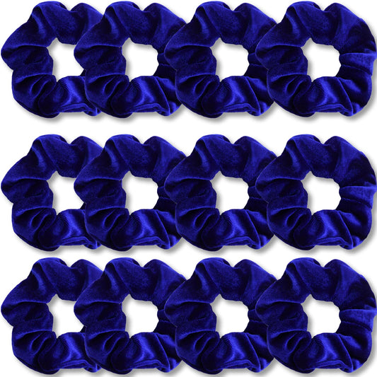 IVARYSS Royal Blue Scrunchies, Premium Velvet Soft Hair Scrunchy, Solid Colors Thick Elastic Bands, Hair Accessories for Women and Girls, 12 Pack Beauty & Personal Care IVARYSS