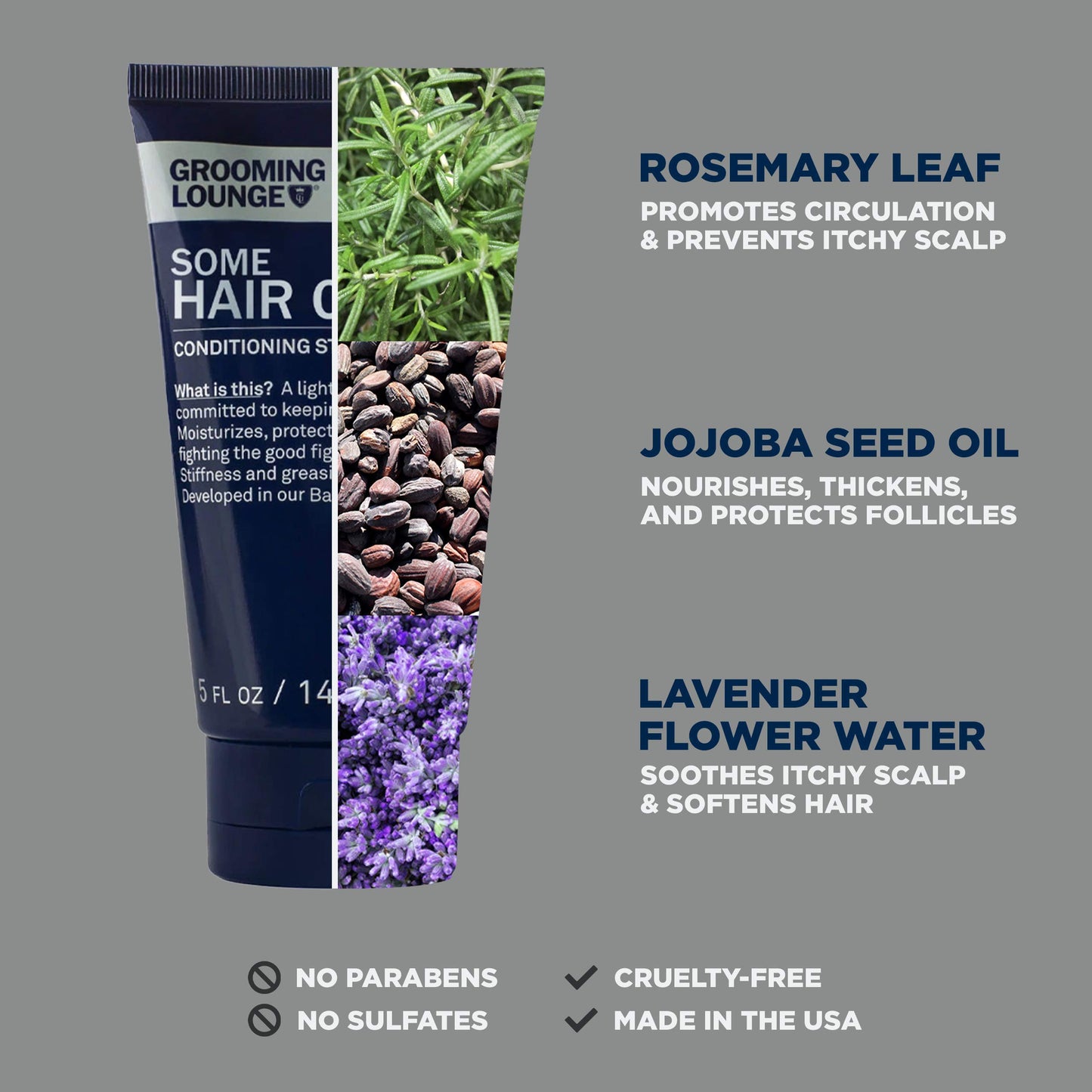 Grooming Lounge Some Hair Cream - Sculpting, Low Shine, Flexible Styling Cream for Men - Moisturizing, Conditioning, and Texturizing with Firm, Strong