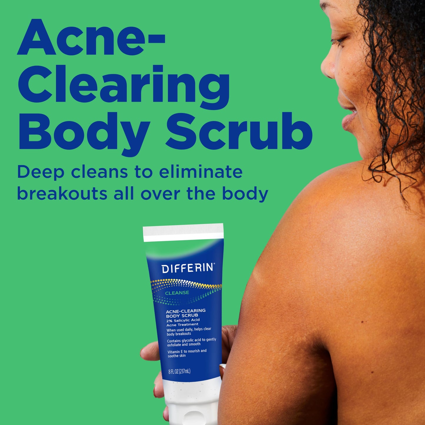 Differin Body Scrub with Salicylic Acid Acne Clearing Improves Tone and Texture Prone Skin on Back Shoulders and Chest, 8 Oz (Packaging May Vary) Beauty & Personal Care Differin