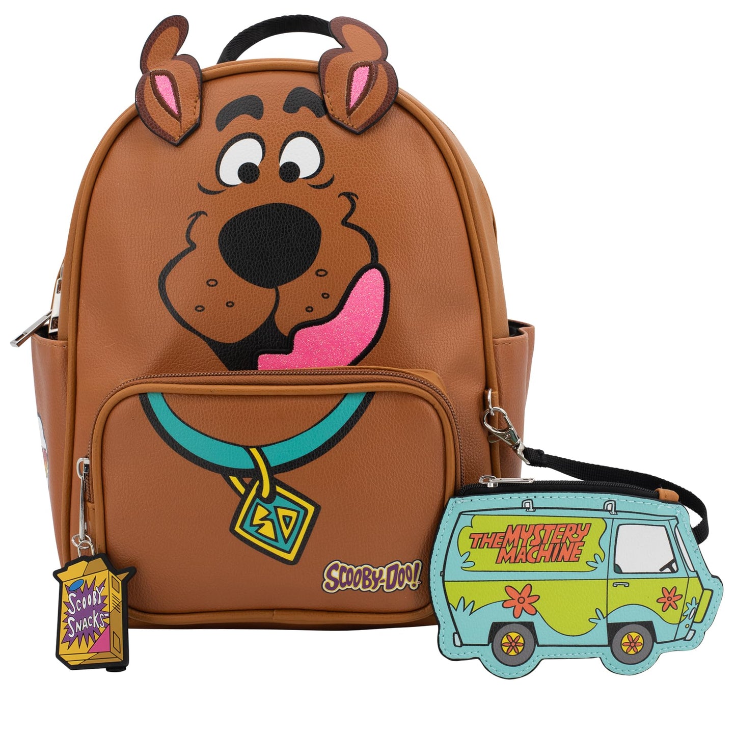 AI ACCESSORY INNOVATIONS Scooby Doo Big Face Cospaly Mini Backpack Purse with Mystery Machine Card Holder