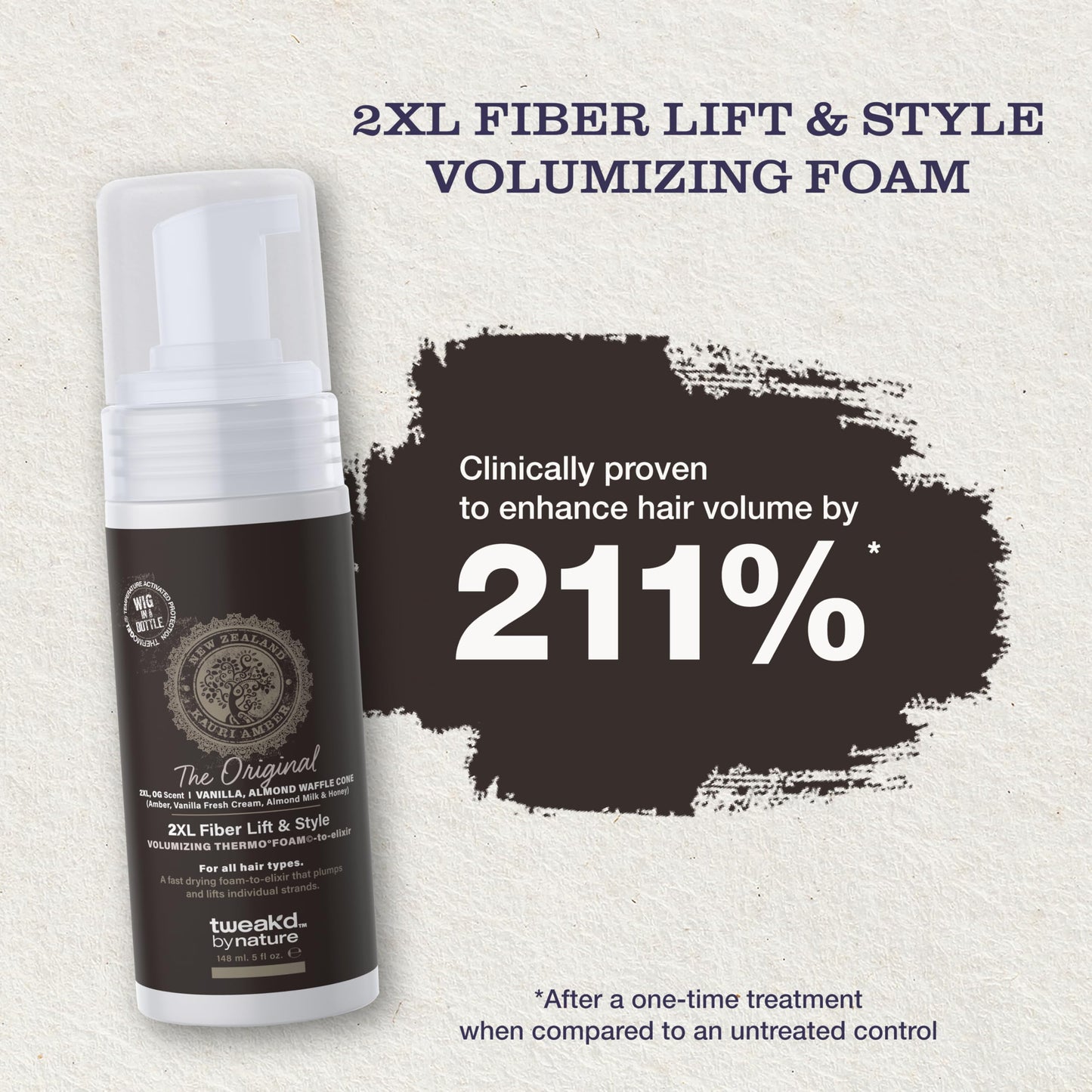 Tweak’d by Nature - 2XL Fiber Lift & Style Volumizing Foam, Hydrating (5oz)
