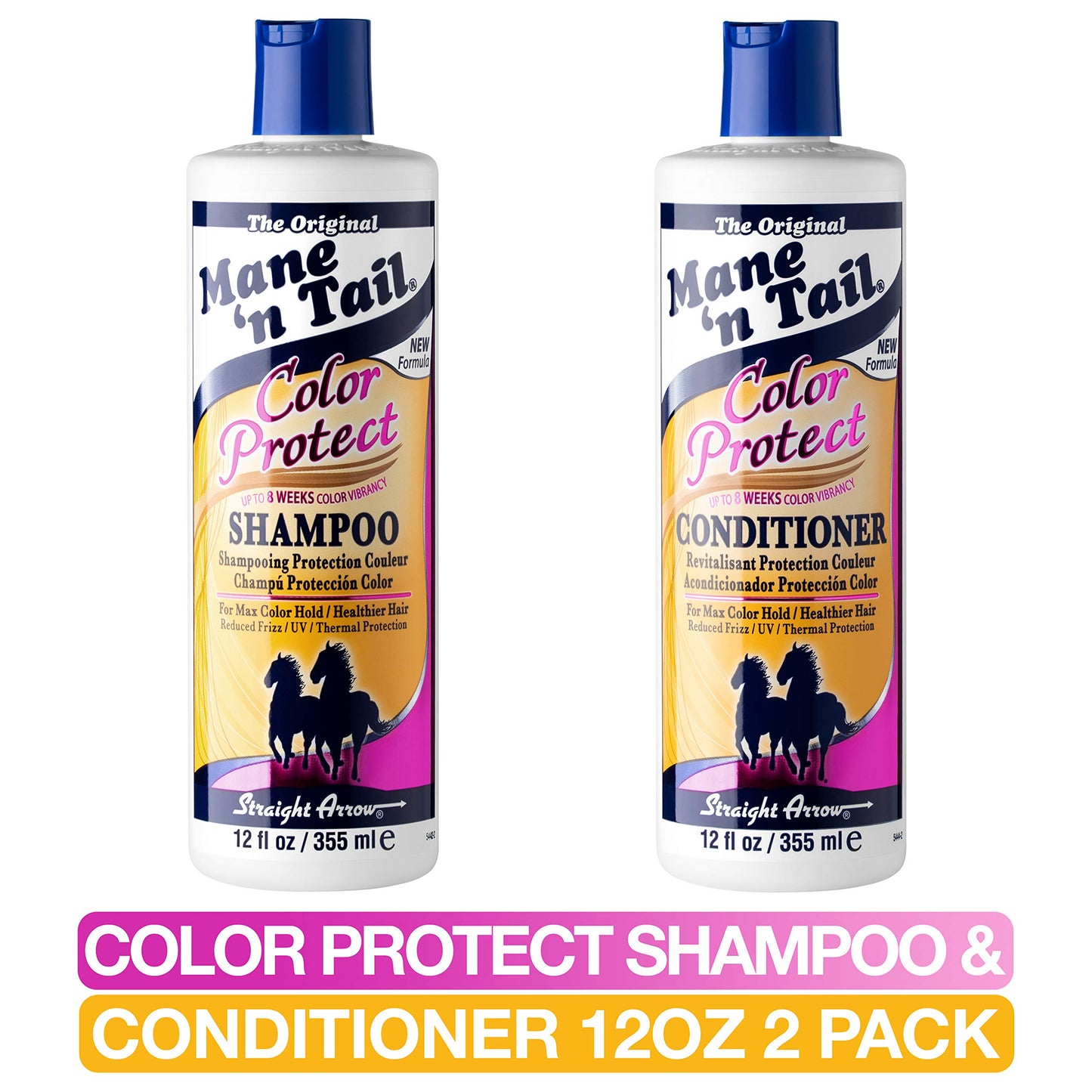 Mane 'n Tail Color Protect Shampoo & Conditioner (12 oz Each) - Strengthens, Reduces Breakage & Enhances Color Vibrancy for Healthier, Shiny Hair