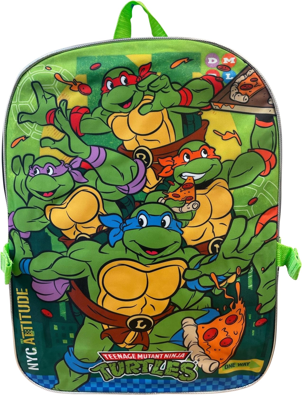 Ruz Group Kid's Licensed 16 Inch Backpack With Removable Lunch Box Set (Ninja Turtles)