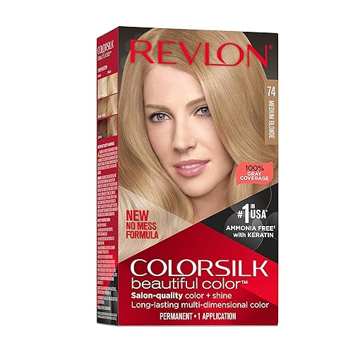 Revlon Colorsilk Beautiful Color Permanent Hair Color, Long-Lasting High-Definition Color, Shine & Silky Softness with 100% Gray Coverage, Ammonia