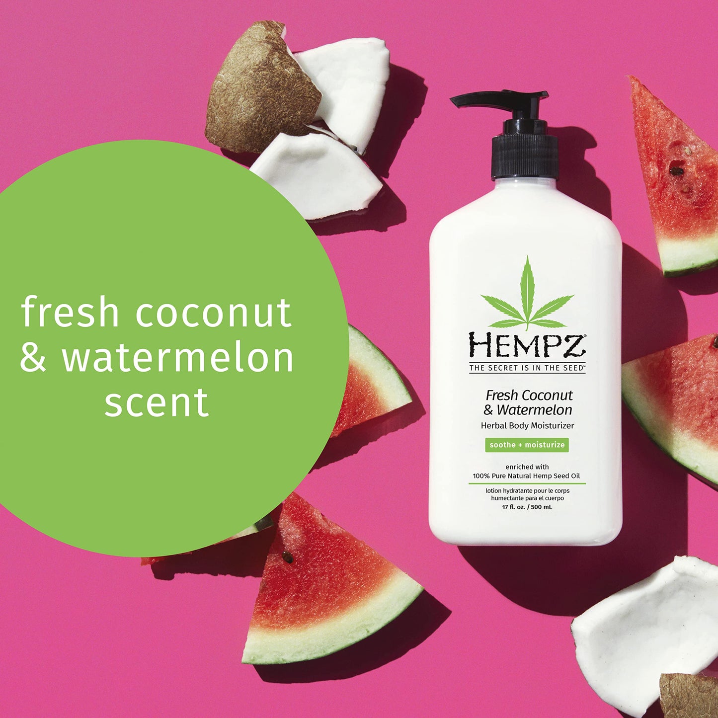 Hempz Body Lotion - Sweet Pineapple & Honey Melon + Coconut & Watermelon Daily Moisturizing Cream, Shea Butter, Aloe - Skin Care Products, Hemp Seed