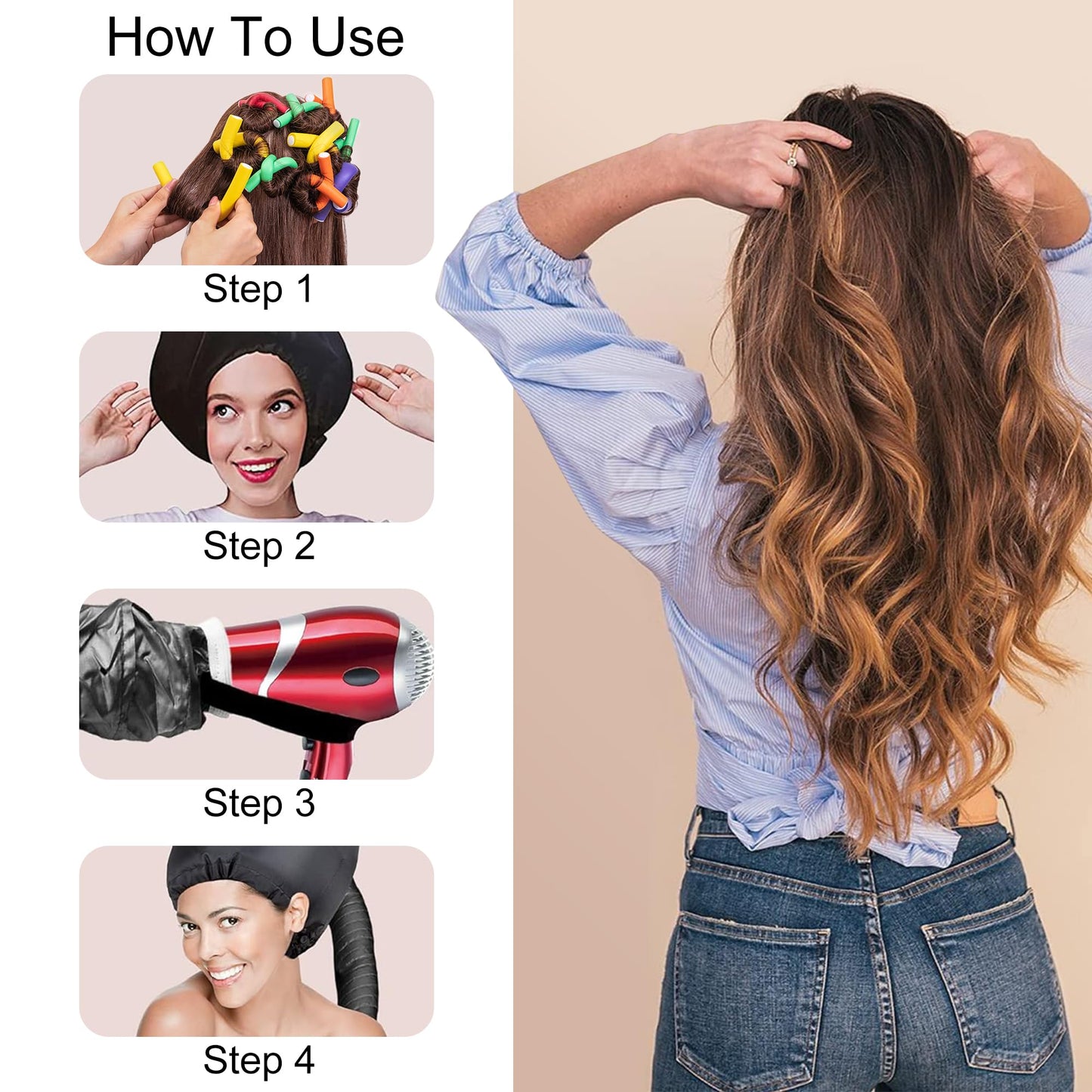 xnicx 42Pcs 7" Heatless Flexi Rods 3 IN 1 for Overnight Curls for All Hair Beauty and Personal Care xnicx