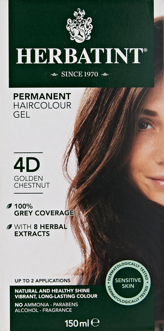 Herbatint Permanent Hair Color Gel, 4d Golden Chestnut, 4 Oz (095216) Beauty & Personal Care Herbatint